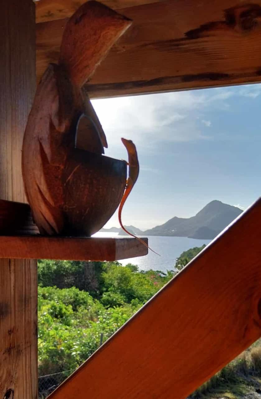 Ti Kaz Anoli Cottage En Bois Avec Vue Sur La Baie Terre-de-Bas Luaran gambar